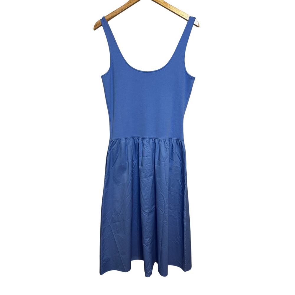 Old Navy Mixed Media Fit & Flare Sleeveless Midi Dress Blue Size Large - Picture 4 of 6